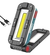 SUNREI LED Rechargeable Magnetic Work Lights, 1000 Lumens, Magnetic Base &amp; Hanging, 7Mode, Flashl...
