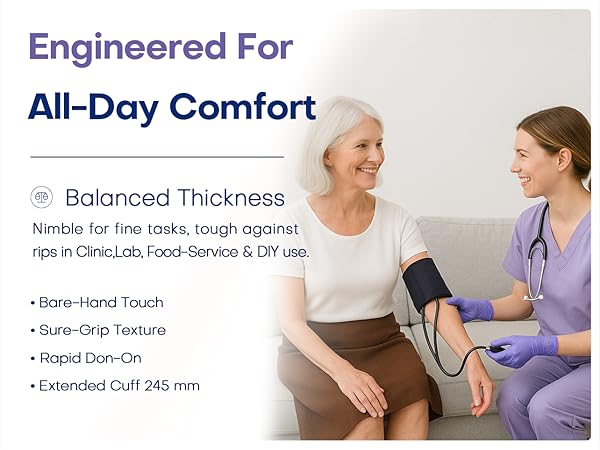 Supmedic Nitrile gloves highest standard quality all day comfort balanced thickness