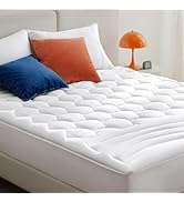 Bedsure Queen Mattress Pad - Quilted Fitted Mattress Topper Protector with 8-21 Inches Deep Pocke...