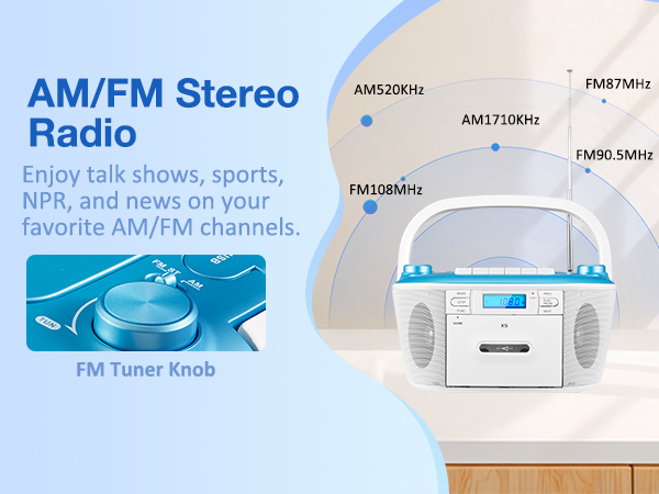 am fm radio stereo with cd cassette player