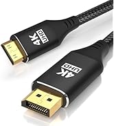 4K DisplayPort to Mini HDMI Cable 6FT, DP to Mini HDMI Male Video UHD 1440P/2K@120Hz,4K@30 Nylon ...