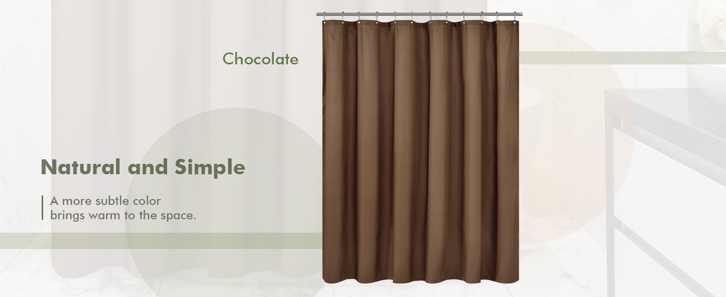 chocolate brown embossed shower curtain liner with magnets