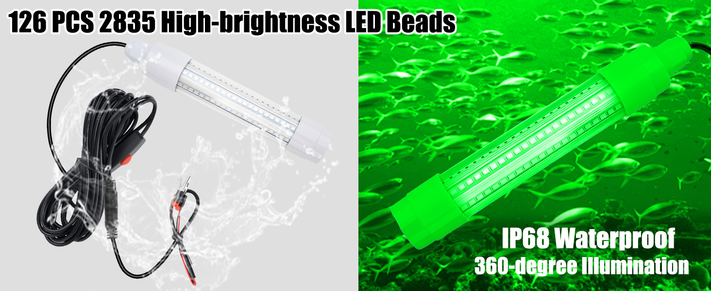 LED Submersible Fishing Light Crappie Squid Light