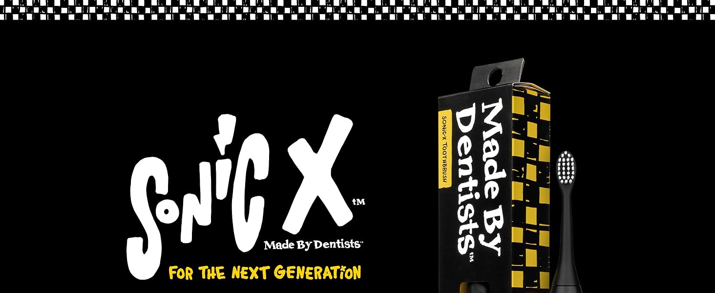 Made by Dentists Sonic X Electric Toothbrush + Replacment Heads- Todays a Good Day