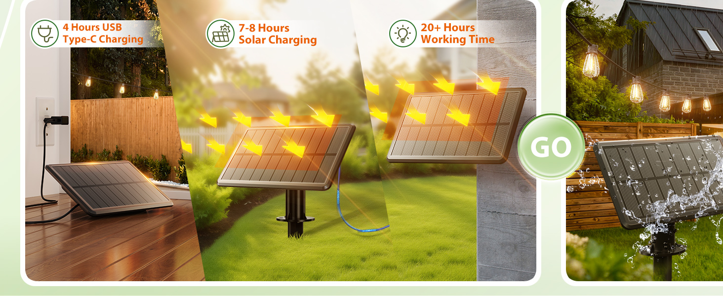 solar string lights outdoor waterproof