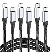 USB C to USB C Cable 3FT, 3-Pack 60W USB Type C to C Fast Charging Cable Braided 3 Foot USBC to U...