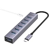 FORIDA USB C Hub-8 Port USB HUB with 7 USB3.0 Data Ports,Aluminum Alloy USBC Splitter with Type C...