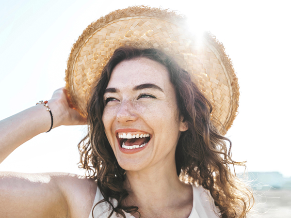 Women smiling
