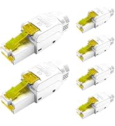 PBAEGAV RJ45 Connector Tool-Free,CAT6 Field Termination Plug Gold Plated Modular Plug UTP CAT6 Co...