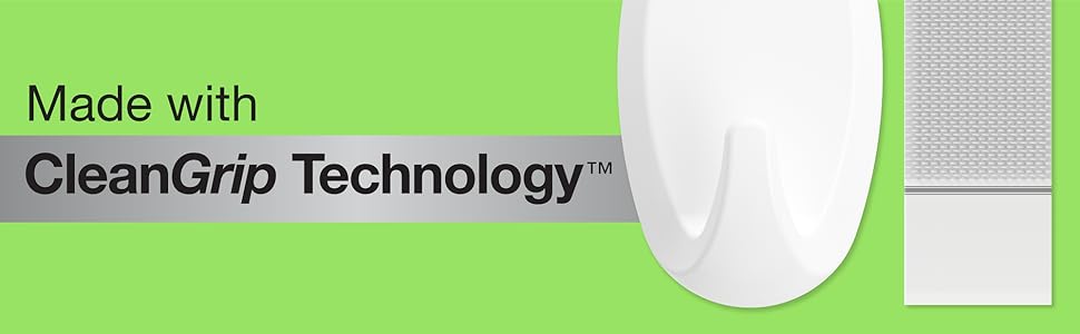 made with cleangrip technology, wall hanging strip with hook, strong hold to wall