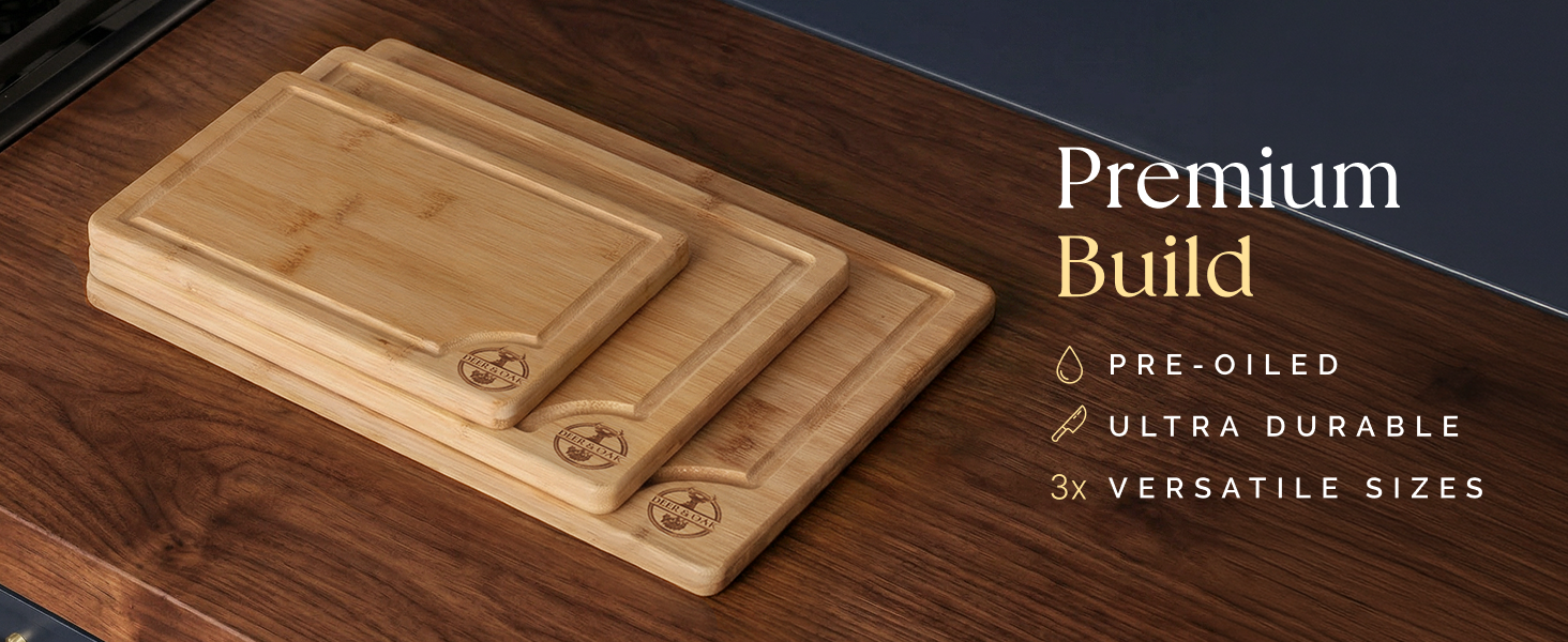 Pre-oiled bamboo chopping boards resist moisture, warping, and cracking.