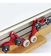 Table Saw Stock Guide Set, Woodworking Roller Press Feeder Adjustable Table Saw Guide Aluminum Al...