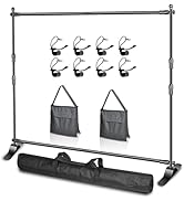 EMART 10 x 8ft (W x H) Adjustable Photo Backdrop Banner Stand with Telescopic Tubes, Suitable for...
