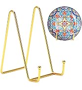 Kruodop 6 Inch Plate Stands for Display, 3 Pack Plate Holder Display Stand, Gold Metal Frame Ease...