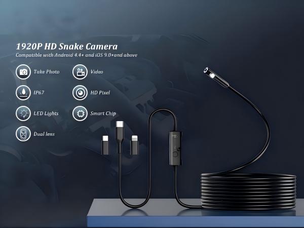 endoscope camera with light