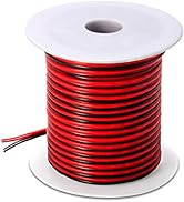 100FT 18 AWG Gauge Electrical Wire, DC 12V Hookup Red Black Copper Stranded Auto 2 Cord, Flexible...