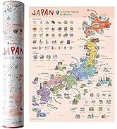 Gam3Gear Scratch Off Travel Map Poster Japan Map Edition Personalized Tracker Poster Travel Atlas...