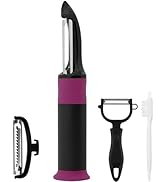 Swivel Vegetable Peeler with Replaceable Julienne Blade - Potato, Carrot, Cucumber Peeler for Kit...