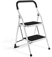 KREBS 2 Step Ladder, Ladder Folding Step Stool with Cushioned Handle with Wide Platform Steps,2 S...