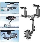 EEEKit Car Phone Mount, 360° Rotatable Retractable Rearview Mirror Phone Holder for Car Compatibl...
