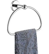 JQK Chrome Towel Ring, Stainless Steel Half Ring Towel Holder for Bathroom, 7 Inch Polished Chrom...