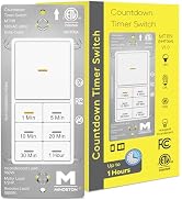 Minoston 1 Hour Countdown Timer Switch 1-5-10-20-30-60 Min, Timer Switch for Bathroom Fans, Heate...