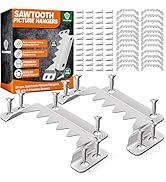 [Premium] 25 Pack 70mm Sawtooth Picture Hangers with 0.6” Screws, Heavy-Duty Steel,300LBS Load-Be...