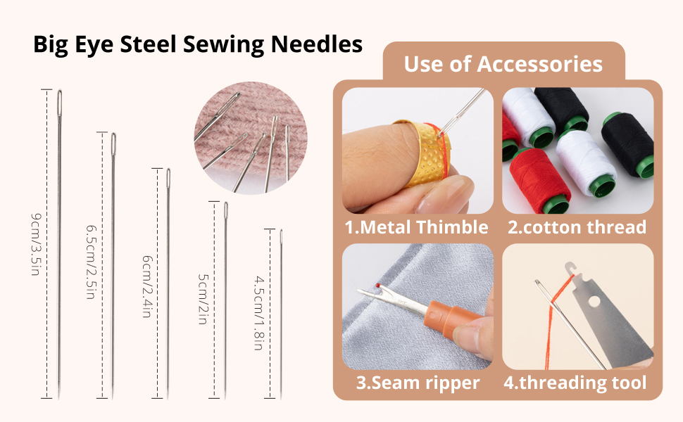 steel sewing needles kit