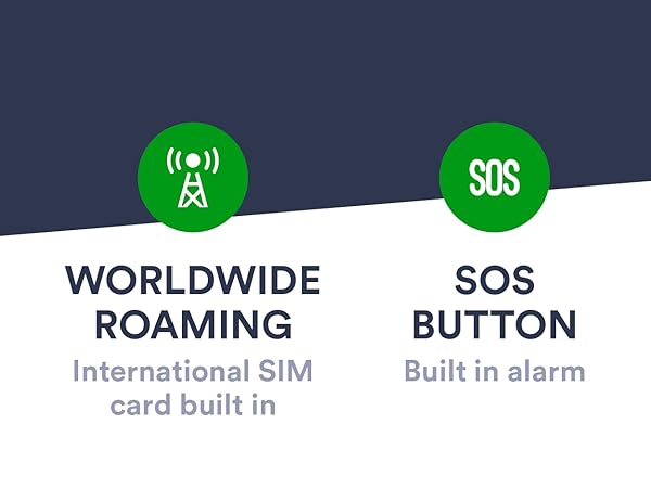 international sim built in for accurate and precise world wide roaming with sos button 