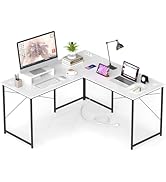 Giantex L Shaped Computer Desk, 59 Inch Reversible Corner Desk with Power Outlet and USB Ports &amp; ...