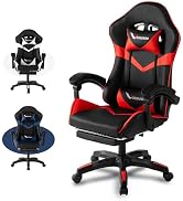 Gaming Chair, Ergonomic Gamer Chair for Adults, Reclining Computer Desk Chair with Footrest, Adju...