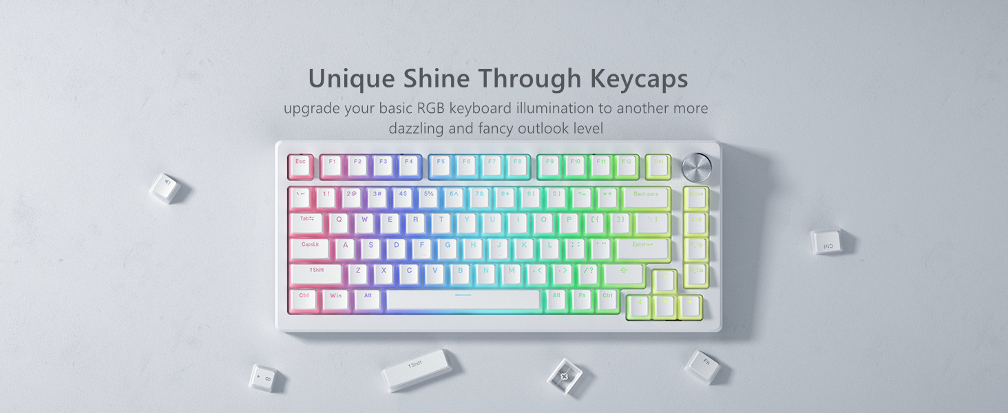 Pudding Keycaps, Shine Through Keycaps, PBT Keyboard Keycaps Set