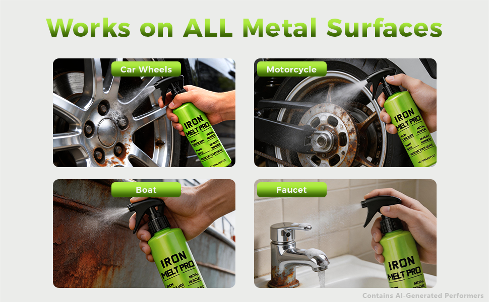 Multi purpose rust cleaner spray for tools machinery garage equipment and industrial metal parts