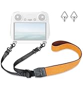 Lykus Lanyard/Neck Strap/Leash for DJI RC/RC 2/RC Pro/RC Plus, Orange Strap, Triangular Screws, C...