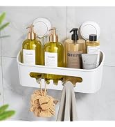 LEVERLOC Shower Caddy Suction Cup, Shower Organizer Removable Bathroom Shelf, Storage Suction Pow...