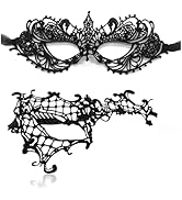 TFTSR Masquerade Masks for Women Couples,Men Mardi Gras Mask,Girls Black Gold Lace Eyes Costume,A...