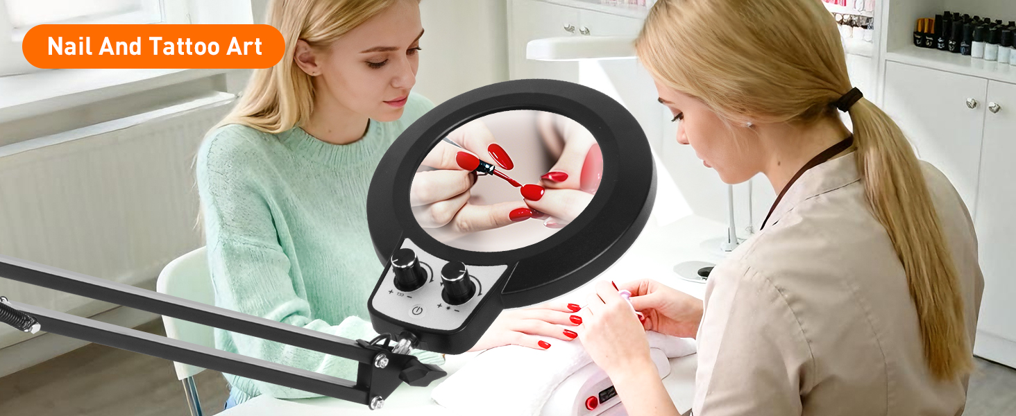 Nail Tattoo Art magnifier with light hands free magnifying hands free magnifying lamp with light