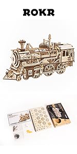 ROKR 3D Wooden Puzzles for Adults Owl Clock - Mechanical Model Building Kit DIY Hobbies for Men Wome...