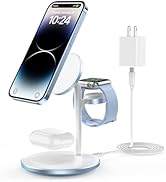 3 in 1 Wireless Charging Station for Apple Devices, Standard 15W Fast Wireless Mag-Safe Charger S...