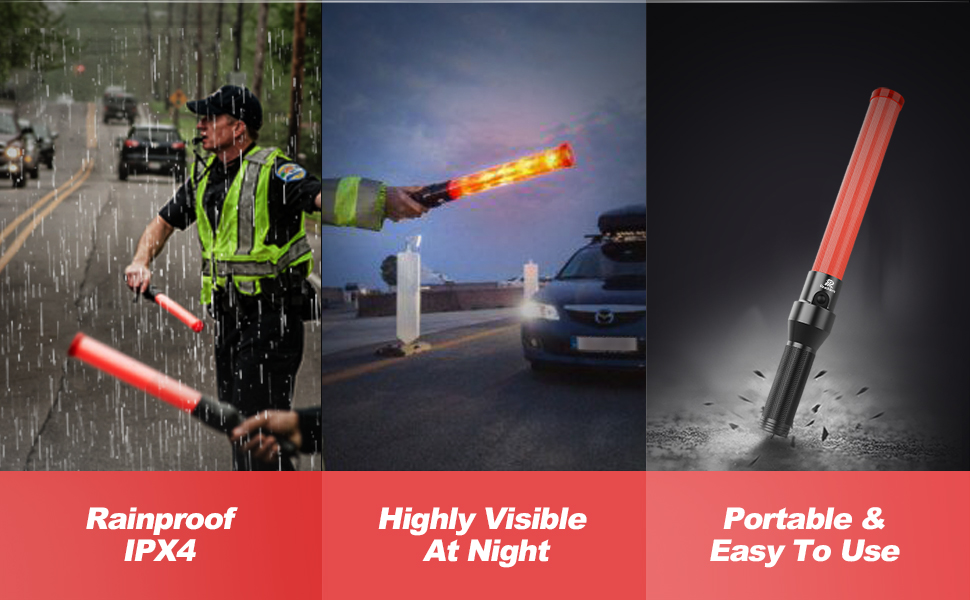 The traffic wand can provide great visibility. It has a strong warning effect on rainy, foggy days.