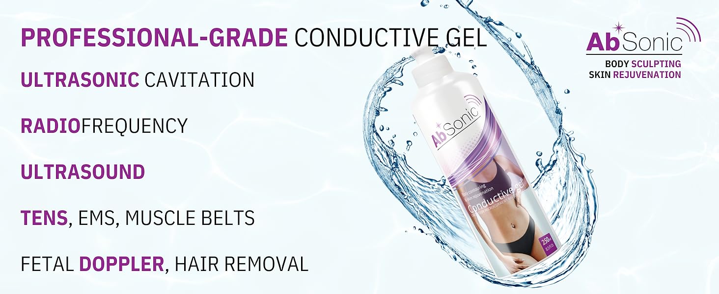 Absonic multipurpose conductive gel: cavitation &amp;amp;amp; electrodes