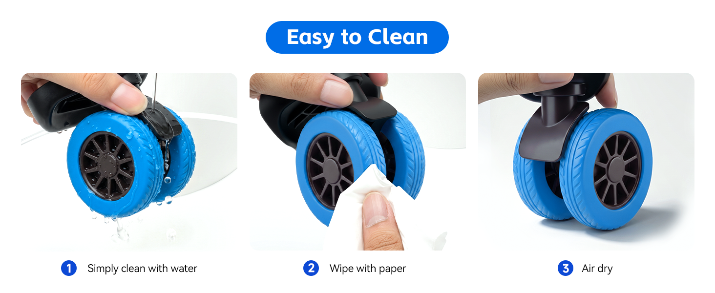 easy to clean luggage wheel covers