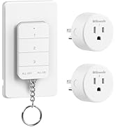 Remote Control Outlet, WILAWELS Wireless Light Switch with Magnetic Base, On Off Remote Outlet Sw...