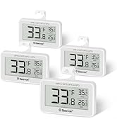Geevon 4 Pack Refrigerator Thermometer Digital Fridge Thermometer IP65 Waterproof with Large LCD ...