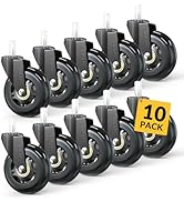 HOLKIE Office Chair Wheels Roller Blade Caster Replacement 11x22mm Black 3 Inch Desk for Office, ...