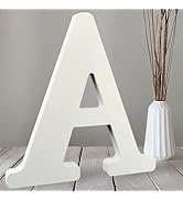 AOCEAN 10 Inch White Big Wood Letters, Unfinished Wooden Letters for Wall Decor Decorative Standi...