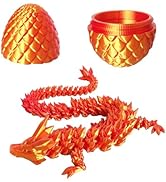 YANZHE 3D Printed Dragon Egg, 3D Printed Articulated Dragon Eggs with Dragon Inside, Crystal Drag...