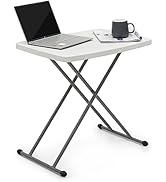 Magshion Folding TV Tray Table, 26 Inch Wide with 4 Height Adjustable, Snack Dinner Table for Sma...