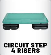 The Step (Made in USA) Original Circuit Size Aerobic Platform with Teal Nonslip Platform and Four...