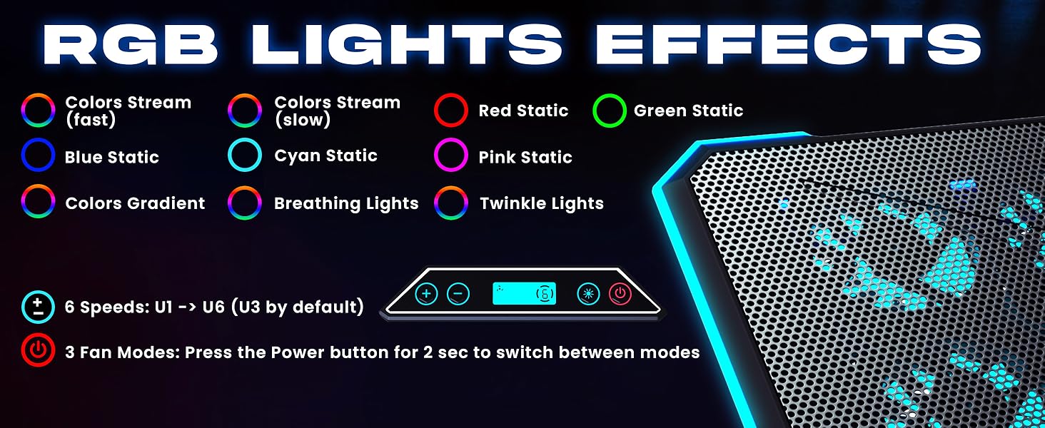 cool computer gadgets rgb laptop cooling pad stand for desk with fan gaming lap accessories usb hub 